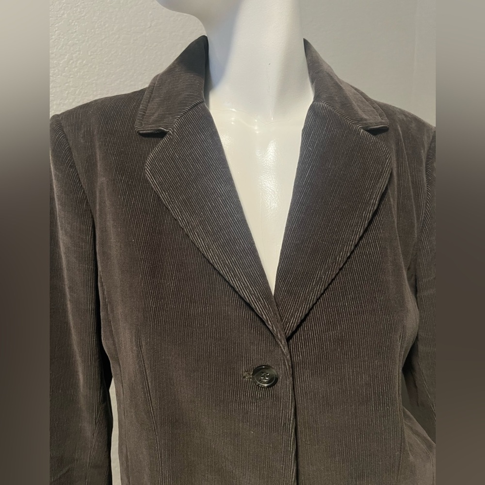 Rafaella Petites Women’s Dark Olive Green 2 BF  LS Corduroy Jacket Size 10P - Picture 2 of 13